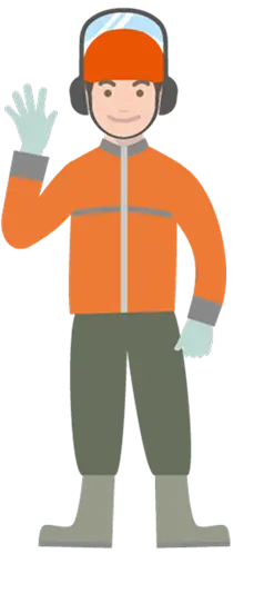 作業服を着た林業の作業員